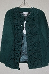 +MBADG #13-052  "Victor Costa Fully Lined Embelished Forest Green Suede Jacket"