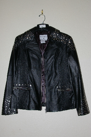 +MBADG #13-056  "Pamela McCoy Black Leather Studded Jacket"
