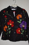 +MBADG #13-080  "Anage Black Floral & Bead Embelished Short Jacket"