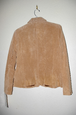 +MBADG #13-087  "Pamela McCoy Tan Floral & Stud Embelished Suede Jacket"