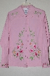 +MBADG #13-132  "Victor Costa Pin Floral Embroidered Jean Jacket"