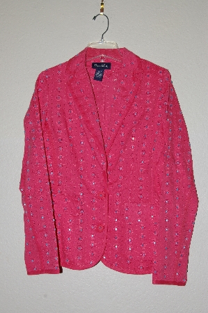 +MBADG #13-142  "Denim & Co One Of A Kind DK Coral Eyelet Blazer"