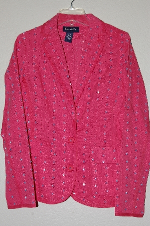 +MBADG #13-142  "Denim & Co One Of A Kind DK Coral Eyelet Blazer"