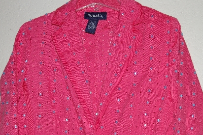 +MBADG #13-142  "Denim & Co One Of A Kind DK Coral Eyelet Blazer"