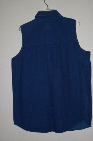 +MBADG #13-164  "Andrew's One Of A Kind Blue Denim Hand Beaded Shirt"