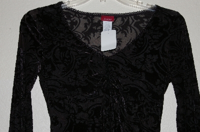 +MBADG #13-173  "Janette Black Velvet Burn Out Shirt"
