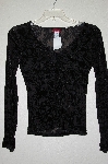 +MBADG #13-173  "Janette Black Velvet Burn Out Shirt"