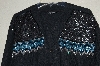 +MBADG #13-182  "1980's Roughrider One Of A Kind Black Hand Beaded Western Shirt"
