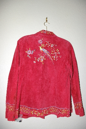 +MBADG #13-191  "Avanti Red Suede Jacket With Embroidery"
