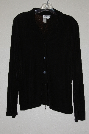 +MBADG #13-226  "ColdWater Creek Black Button Front Slinky Top"