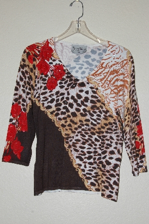 +MBADG #5-036  "Pamela McCoy Facy Red & Black Embelished Sweater"