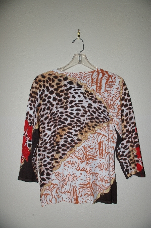 +MBADG #5-036  "Pamela McCoy Facy Red & Black Embelished Sweater"