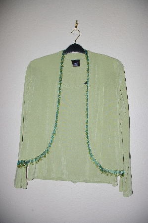 +MBADG #5-129  "Citiknits Beaded Fringe Bolero Jacket & Scoopneck Tank Set"