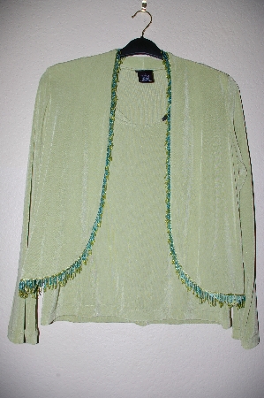+MBADG #5-129  "Citiknits Beaded Fringe Bolero Jacket & Scoopneck Tank Set"