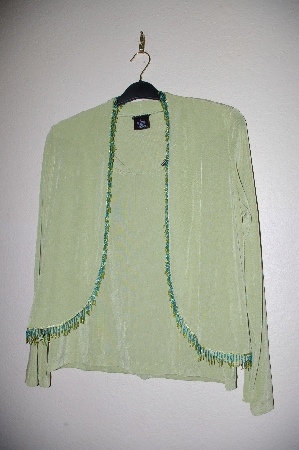 +MBADG #5-129  "Citiknits Beaded Fringe Bolero Jacket & Scoopneck Tank Set"