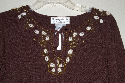 +MBADG #5-091  "Joseph A Brown Shell & Bead Embelished Sweater"