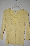 +MBADG #5-088  "R" One Of A Kind Yellow Hand Beaded Sweater"