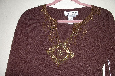 +MBADG #5-167  "Joseph A Fancy Brown Embelished Sweater"