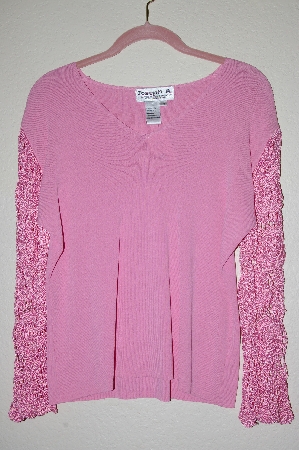 +MBADG #5-143  "Joseph A Fancy Pink Crochet Sleve Sweater"