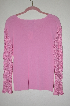 +MBADG #5-143  "Joseph A Fancy Pink Crochet Sleve Sweater"