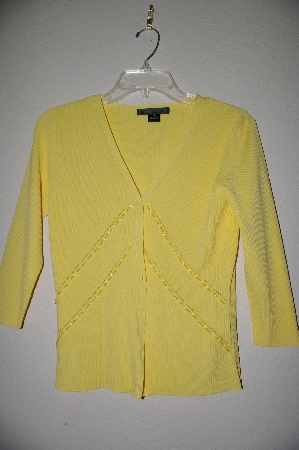 +MBADG #5-125  "C'est City One Of A Kind Hand Beaded Yellow Cardigan"