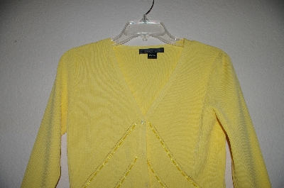 +MBADG #5-125  "C'est City One Of A Kind Hand Beaded Yellow Cardigan"