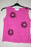 +MBADG #5-217  "Joseph A Fancy Pink Knit Floral Embelished Tank"