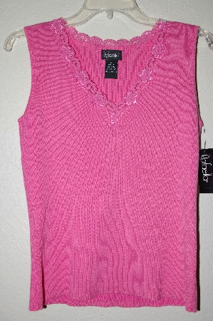 +MBADG #5-214  "Rafaella Fancy Pink & Lace Trim Knit Tank"