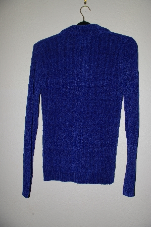 +MBADG #5-210  "Boston Proper Blue Chenille Zip Front Cardigan"