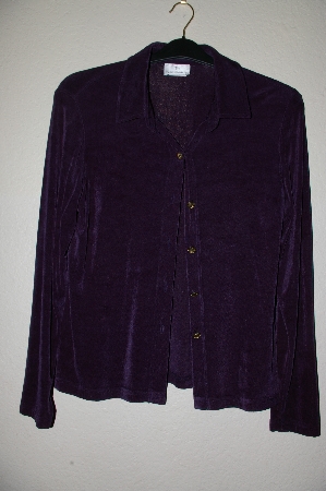 +MBADG #5-207  "The Travel Collection DK Purple Button Front Stretch Cardigan"