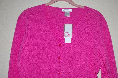 +MBADG #5-182  "Poppy Hot Pink Fancy Knit Cardigan"