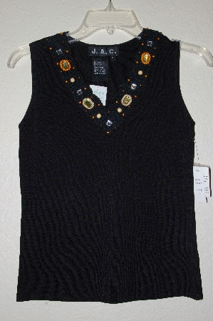 +MBADG #5-244  "J.A.C. Fancy Black Knit Embelished Tank"