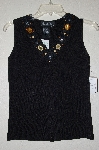 +MBADG #5-244  "J.A.C. Fancy Black Knit Embelished Tank"