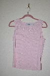 +MBADG #5-283  "Marisa Christina Fancy Pink Knit Glass Pearl Embelished Tank"