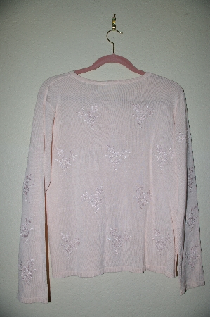 +MBADG #5-259  "Coldwater Creek Pink Floral Embroidery & Bead Cardigan"