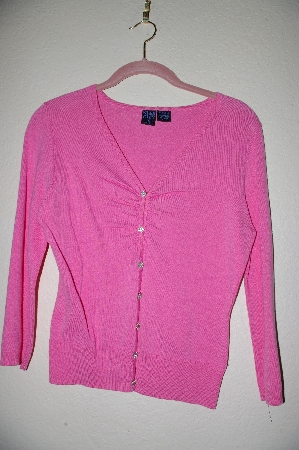 +MBADG #5-256  "Star City Pink Knit Cardigan With Fancy Rhinestone Buttons"