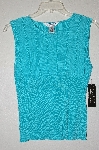 +MBADG #5-315  "John Paul Richard Uniform Petite Turquoise Blue Knit Shell"