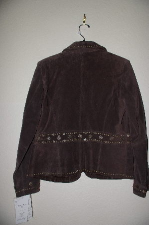 +MBADG #5-296  "Pamela McCoy Fancy Brown Embelished Suede Jacket"