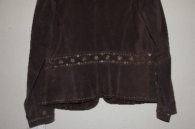 +MBADG #5-296  "Pamela McCoy Fancy Brown Embelished Suede Jacket"