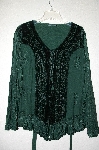 +MBADG #9-078  "Encounter DK Green Fancy Rayon & Velvet Embroidered Shirt"