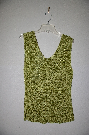 +MBADG #9-086  "Sophie Chang Studio Fancy Green Crochet & Bead Tank"