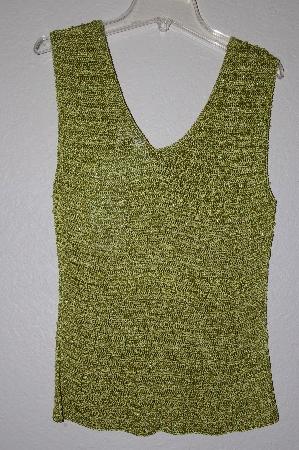 +MBADG #9-086  "Sophie Chang Studio Fancy Green Crochet & Bead Tank"