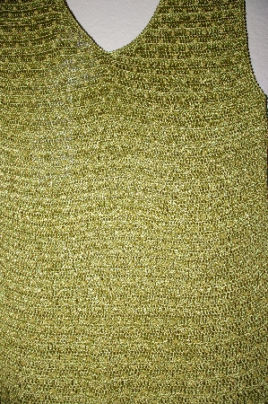 +MBADG #9-086  "Sophie Chang Studio Fancy Green Crochet & Bead Tank"