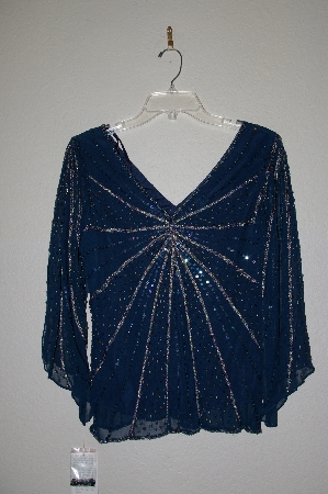 +MBADG #9-098  "Papell Studio Fancy Silk Hand Beaded Top"