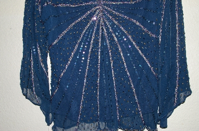 +MBADG #9-098  "Papell Studio Fancy Silk Hand Beaded Top"