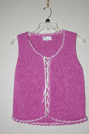+MBADG #9-134  "Rico Pink Knit Lace Up Tank"