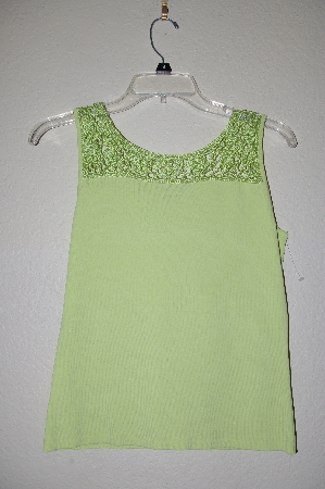 +MBADG #9-146  "J.A.C. Lime Green Knit Crochet Top Tank"