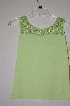 +MBADG #9-146  "J.A.C. Lime Green Knit Crochet Top Tank"