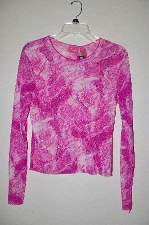 +MBADG #9-167  "Thalia Pink Sheer Sequin Embelished Top"