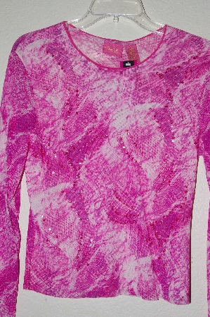+MBADG #9-167  "Thalia Pink Sheer Sequin Embelished Top"